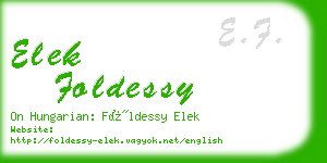 elek foldessy business card
